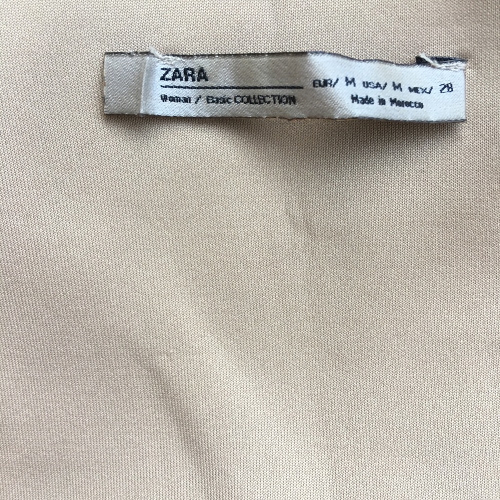 Zara microsuede beige grid tailored shirt top - Picture 5 of 5